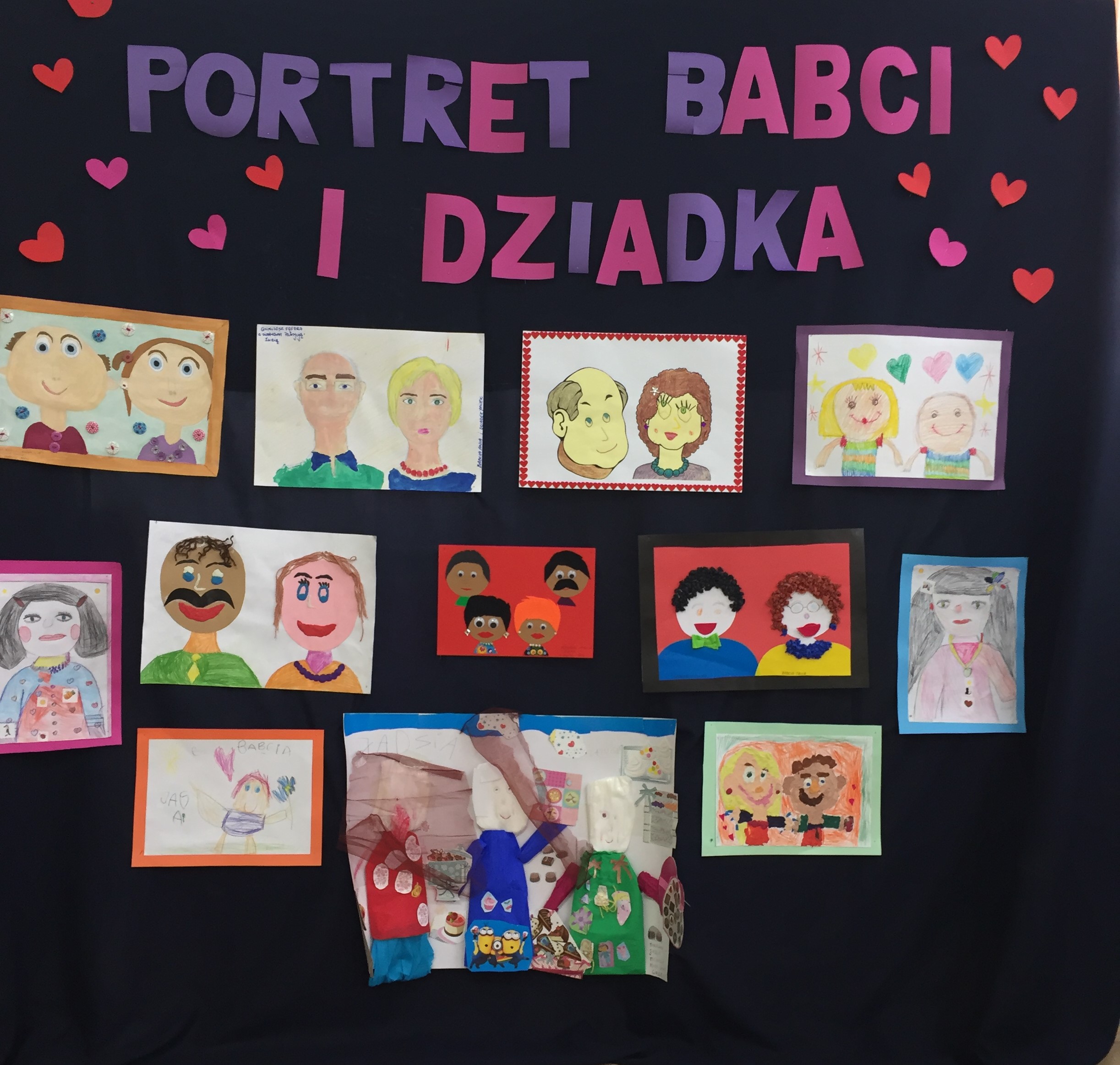 Portret Babci I Dziadka Praca Plastyczna Szkoła Krynki - Portret Babci i Dziadka